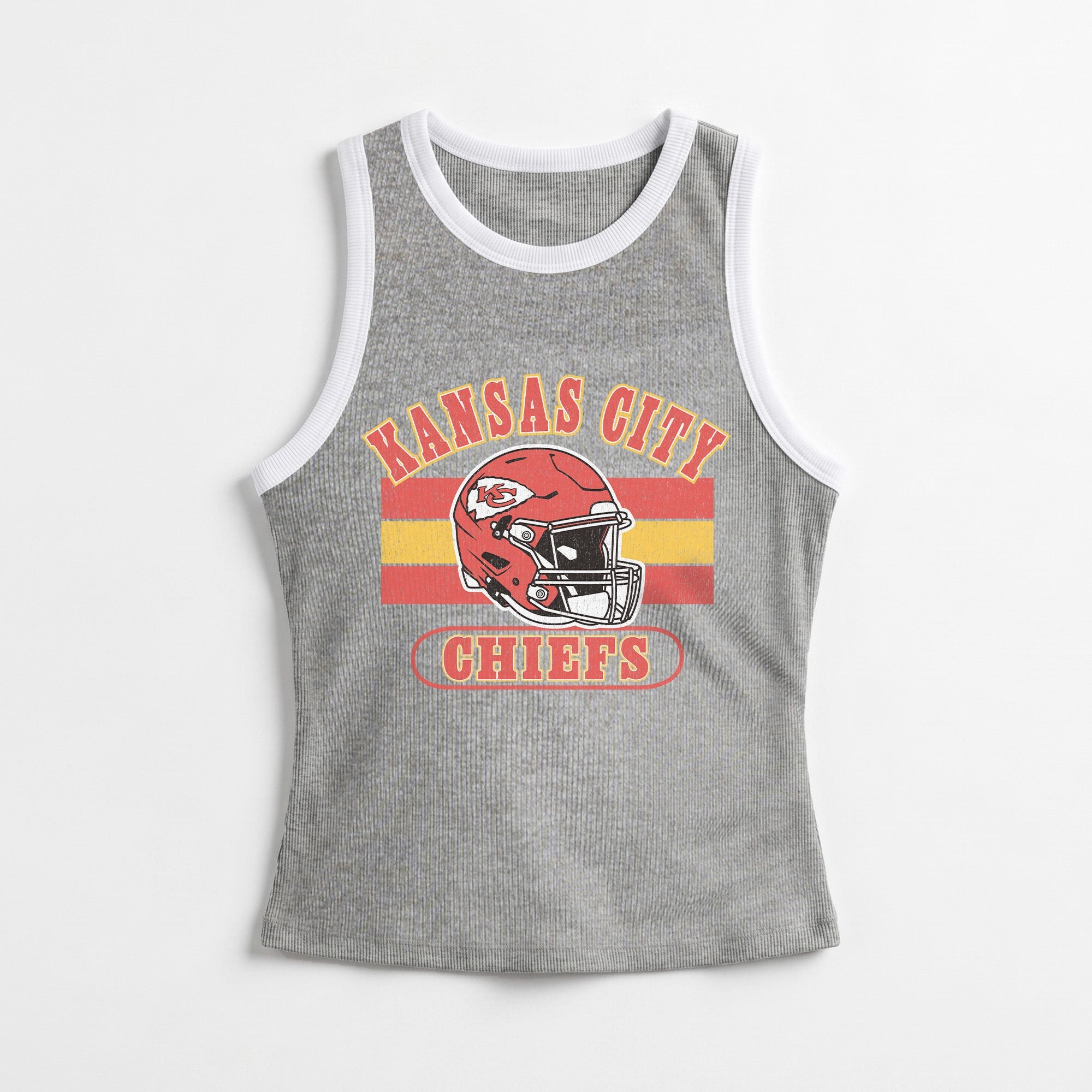KANSAS CITY CHIEFS VICTORY CLUB CONTRAST TRIM FITTED TANK TOP