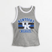 KENTUCKY WILDCATS VICTORY CLUB CONTRAST TRIM FITTED CROP TANK TOP