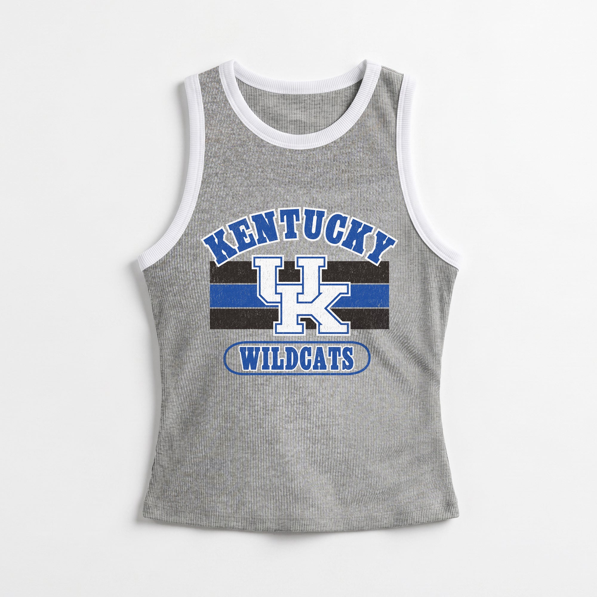 KENTUCKY WILDCATS VICTORY CLUB CONTRAST TRIM FITTED CROP TANK TOP