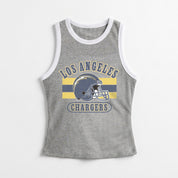 LOS ANGELES CHARGERS VICTORY CLUB CONTRAST TRIM FITTED TANK TOP