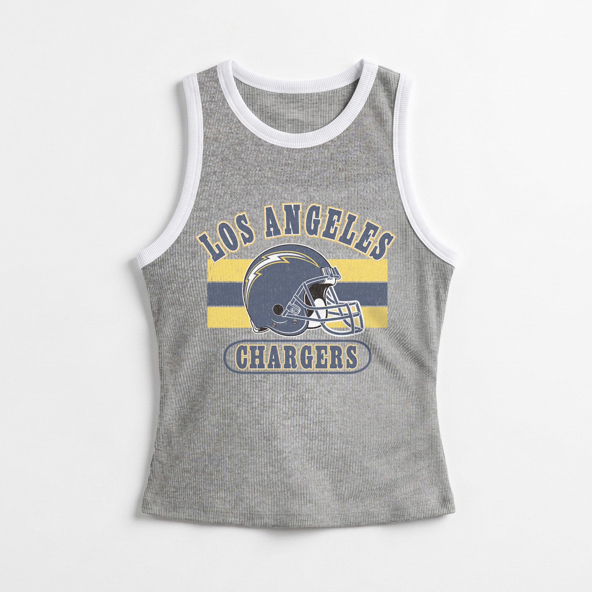 LOS ANGELES CHARGERS VICTORY CLUB CONTRAST TRIM FITTED TANK TOP