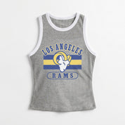 LOS ANGELES RAMS VICTORY CLUB CONTRAST TRIM FITTED CROP TANK TOP
