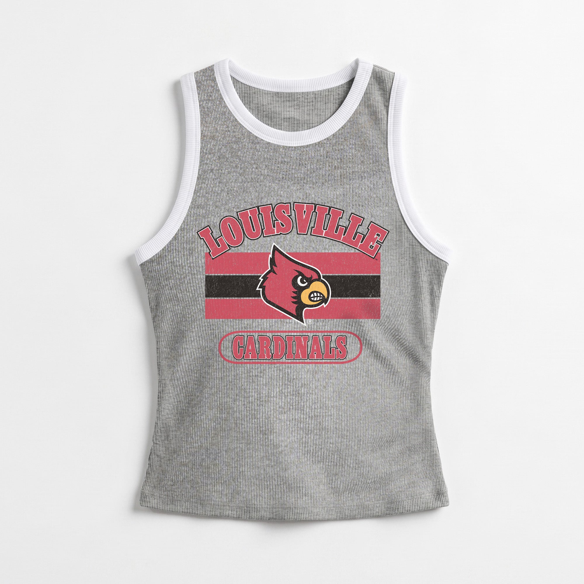 LOUISVILLE CARDINALS VICTORY CLUB CONTRAST TRIM FITTED TANK TOP