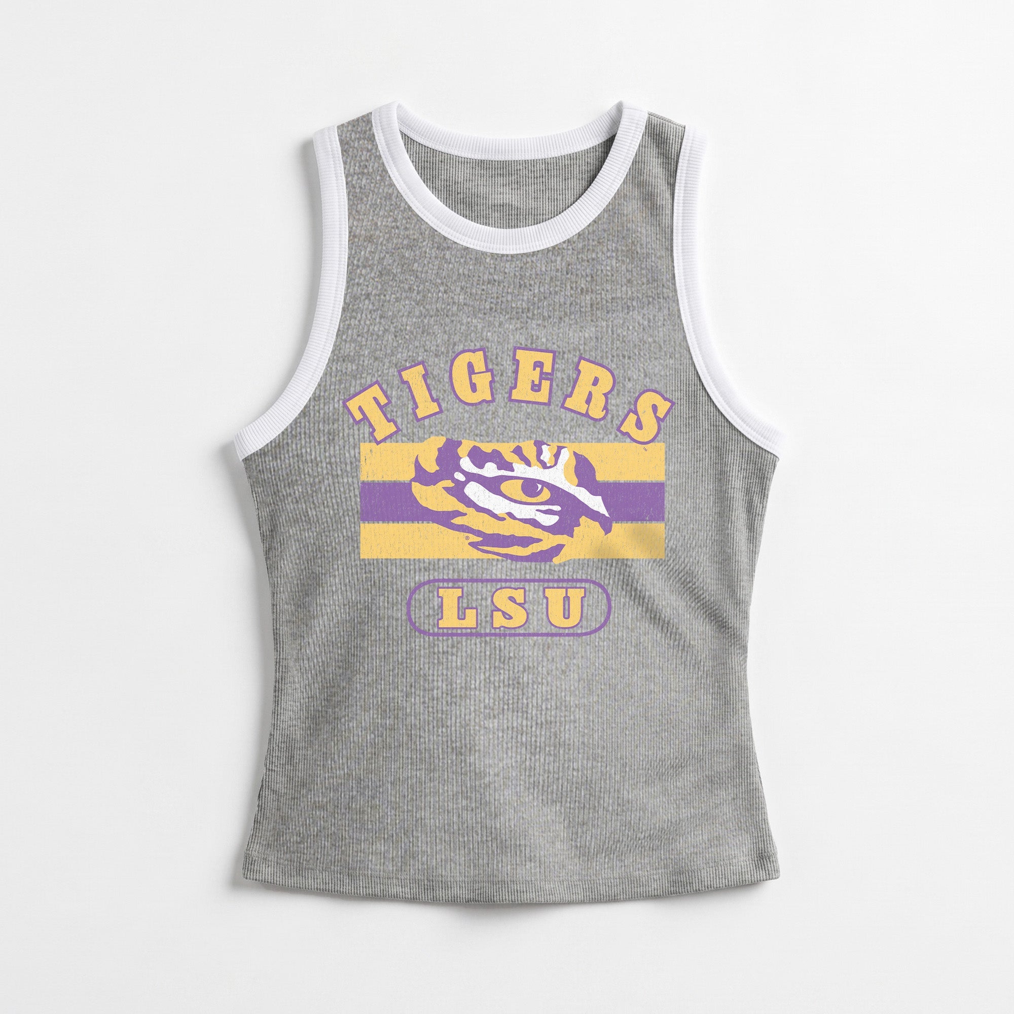 LSU TIGERS VICTORY CLUB CONTRAST TRIM FITTED TANK TOP