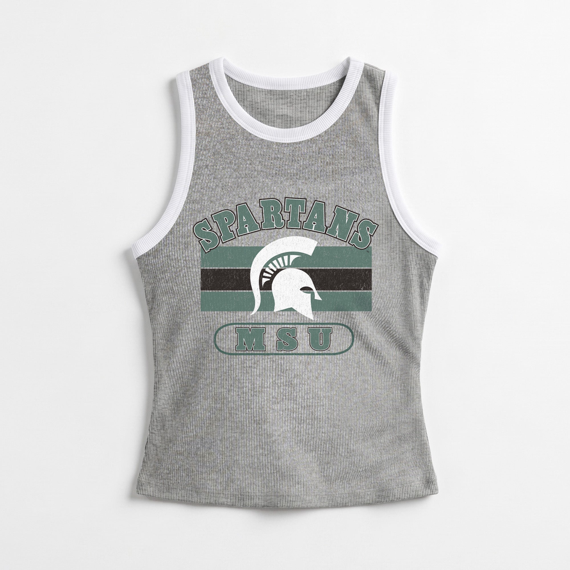 MICHIGAN STATE SPARTANS VICTORY CLUB CONTRAST TRIM FITTED TANK TOP