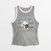 MIAMI DOLPHINS VICTORY CLUB CONTRAST TRIM FITTED TANK TOP