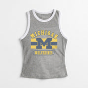 MICHIGAN WOLVERINES VICTORY CLUB CONTRAST TRIM FITTED TANK TOP