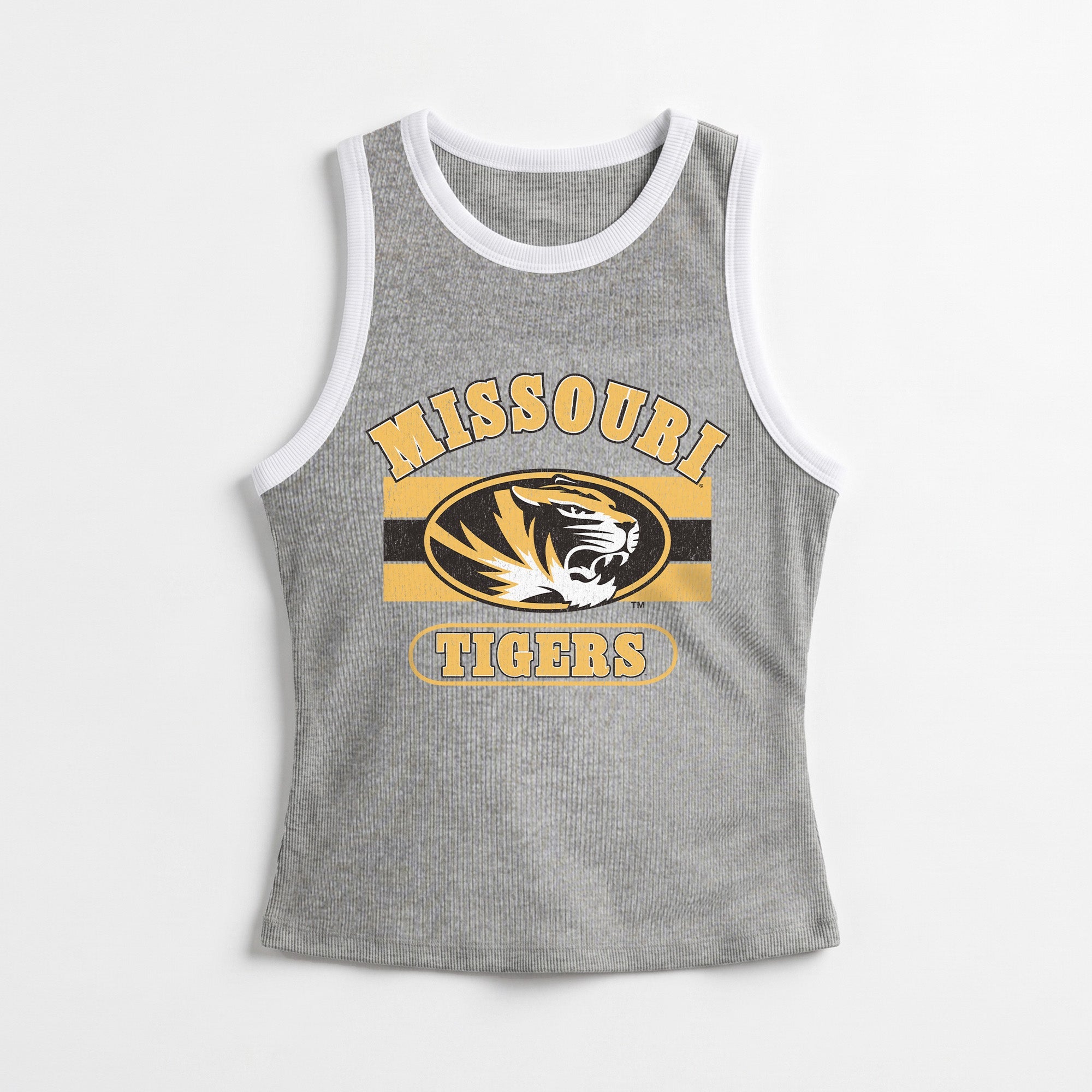 MISSOURI TIGERS VICTORY CLUB CONTRAST TRIM FITTED TANK TOP