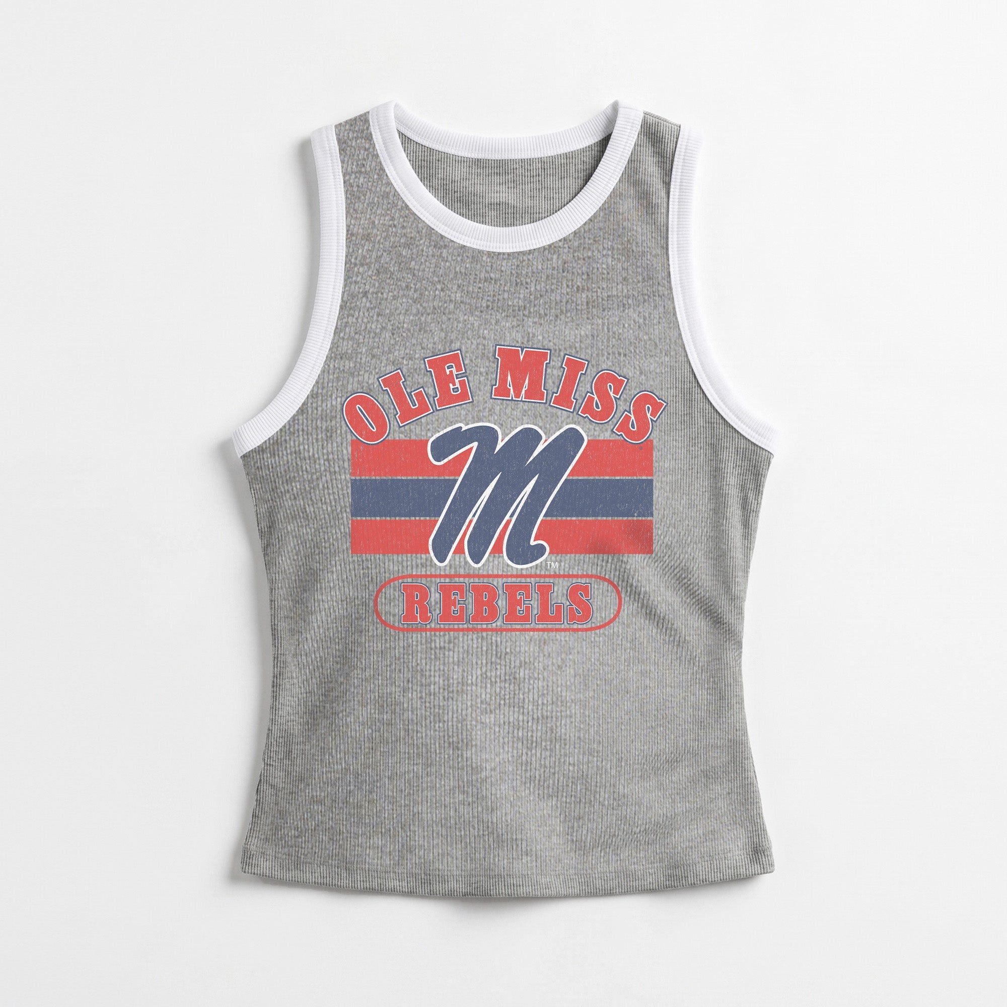 OLE MISS REBELS VICTORY CLUB CONTRAST TRIM FITTED TANK TOP