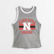 NEBRASKA CORNHUSKERS VICTORY CLUB CONTRAST TRIM FITTED TANK TOP
