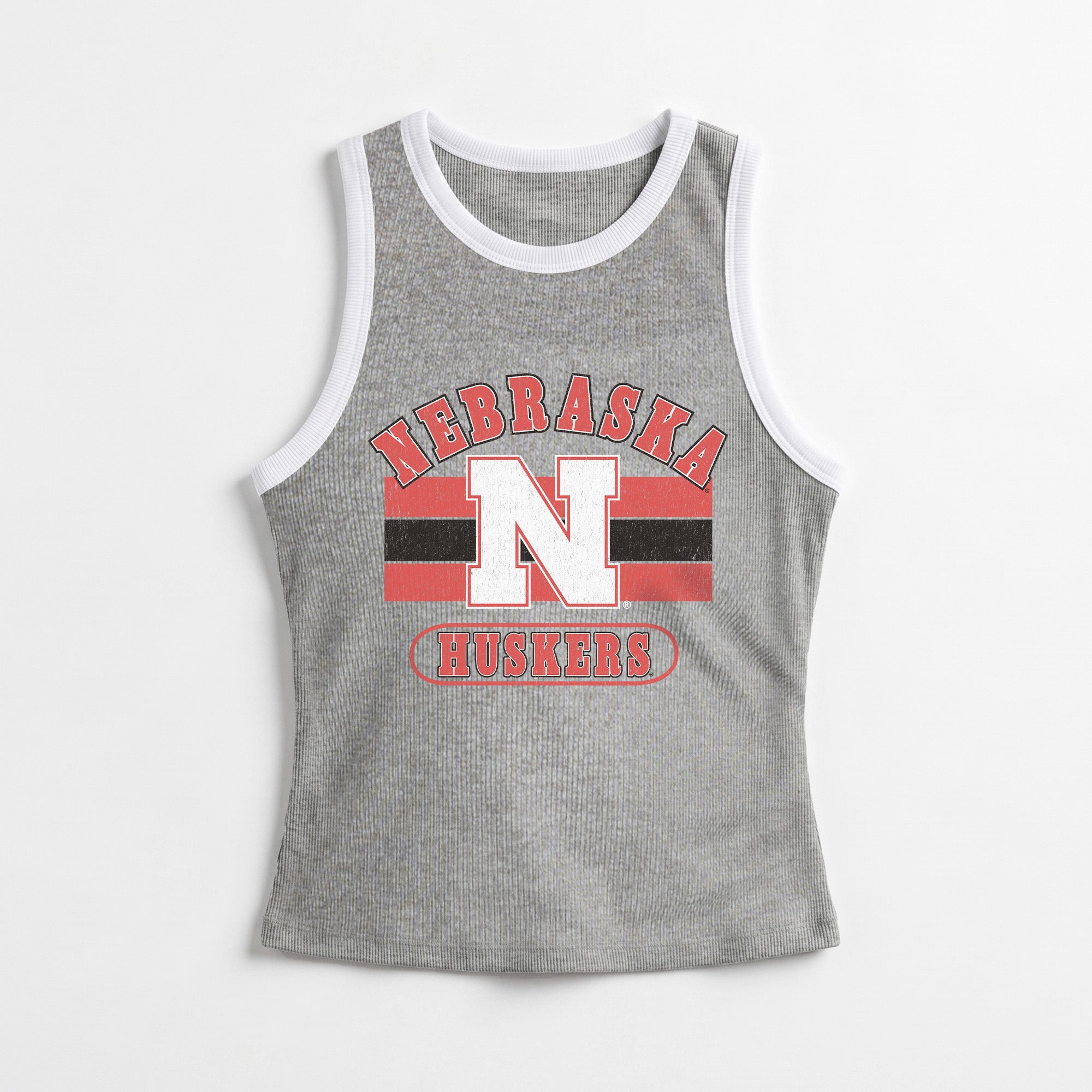 NEBRASKA CORNHUSKERS VICTORY CLUB CONTRAST TRIM FITTED TANK TOP