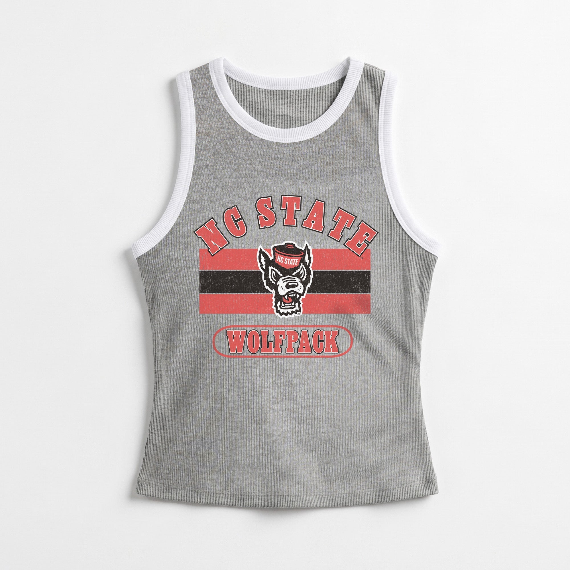 NORTH CAROLINA STATE WOLFPACK VICTORY CLUB CONTRAST TRIM FITTED TANK TOP