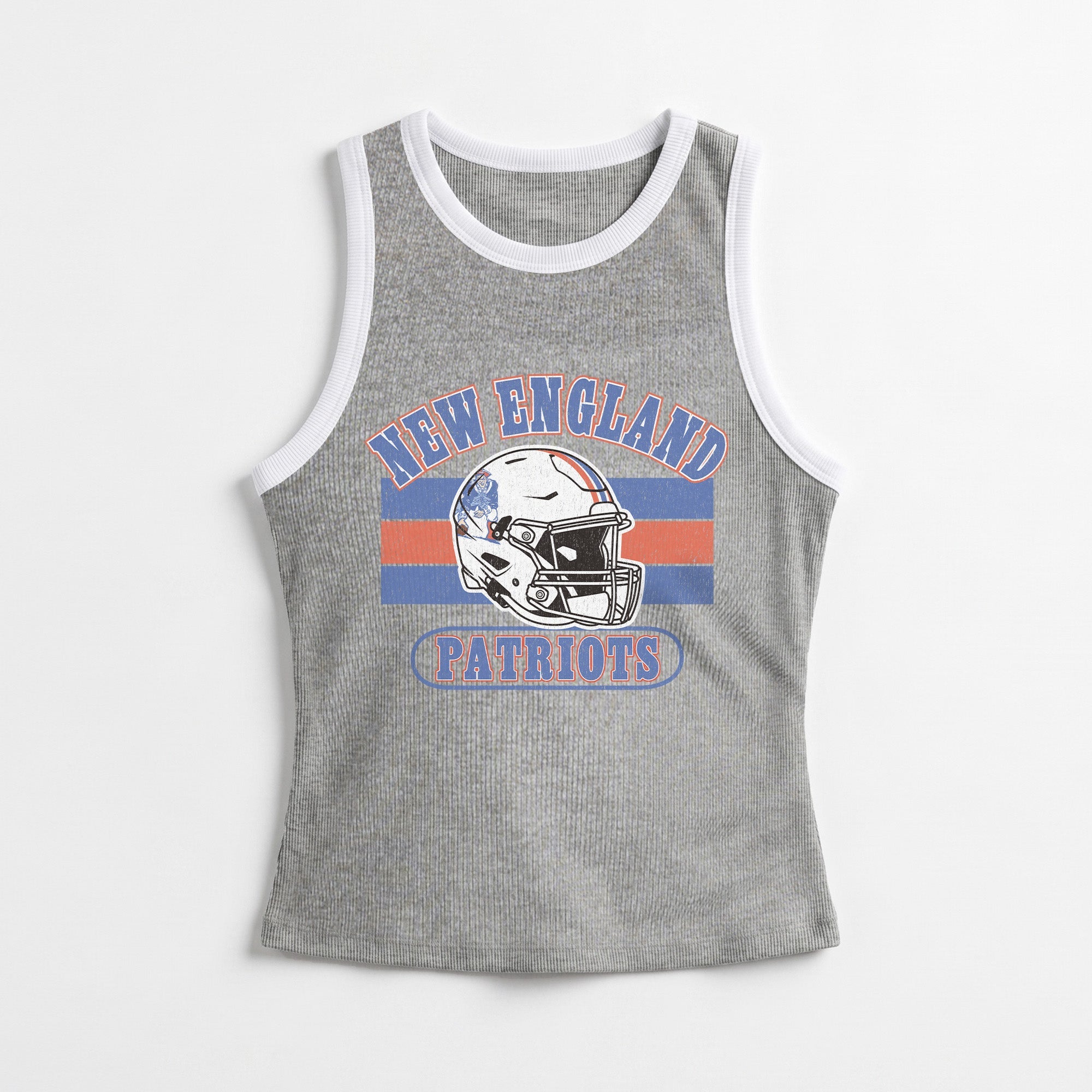 NEW ENGLAND PATRIOTS VICTORY CLUB CONTRAST TRIM FITTED TANK TOP