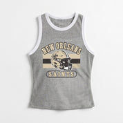 NEW ORLEANS SAINTS VICTORY CLUB CONTRAST TRIM FITTED TANK TOP