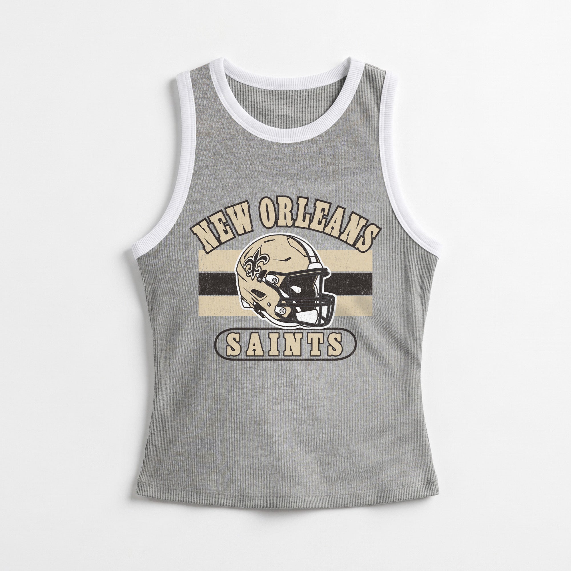 NEW ORLEANS SAINTS VICTORY CLUB CONTRAST TRIM FITTED TANK TOP