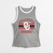 OKLAHOMA SOONERS VICTORY CLUB CONTRAST TRIM FITTED TANK TOP