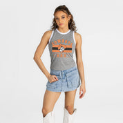 OKLAHOMA STATE COWBOYS VICTORY CLUB CONTRAST TRIM FITTED TANK TOP