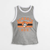 OKLAHOMA STATE COWBOYS VICTORY CLUB CONTRAST TRIM FITTED TANK TOP