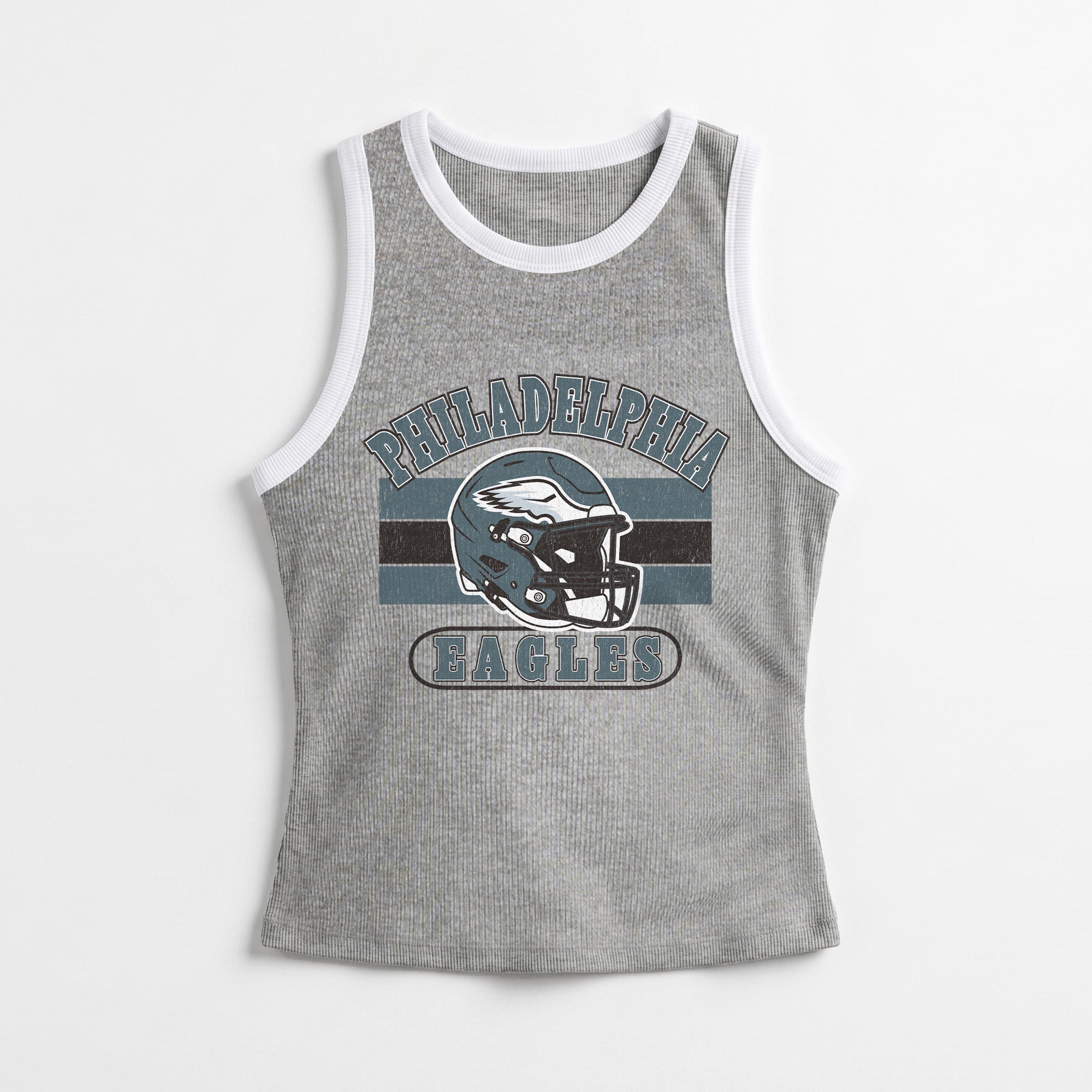 PHILADELPHIA EAGLES VICTORY CLUB CONTRAST TRIM FITTED TANK TOP