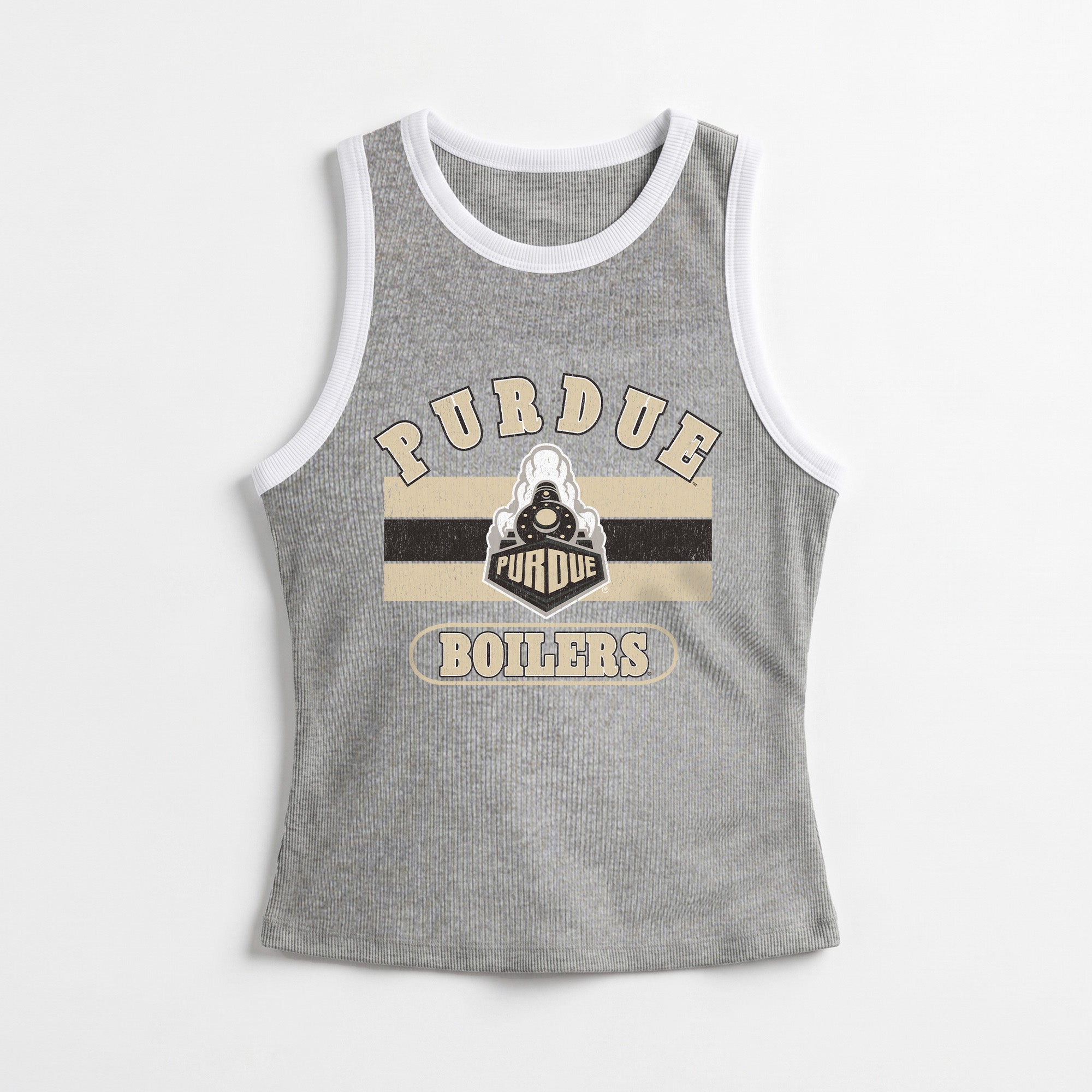 PURDUE BOILERMAKERS VICTORY CLUB CONTRAST TRIM FITTED TANK TOP