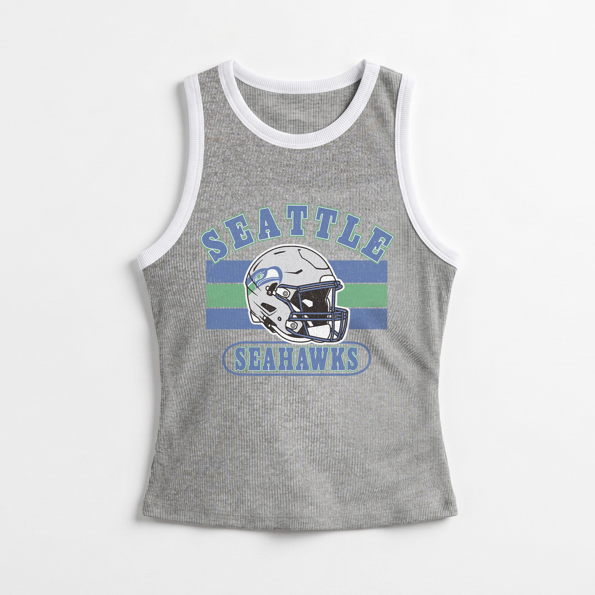 SEATTLE SEAHAWKS VICTORY CLUB CONTRAST TRIM FITTED TANK TOP