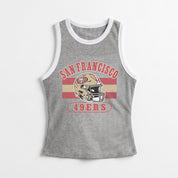 SAN FRANCISCO 49ERS VICTORY CLUB CONTRAST TRIM FITTED TANK TOP