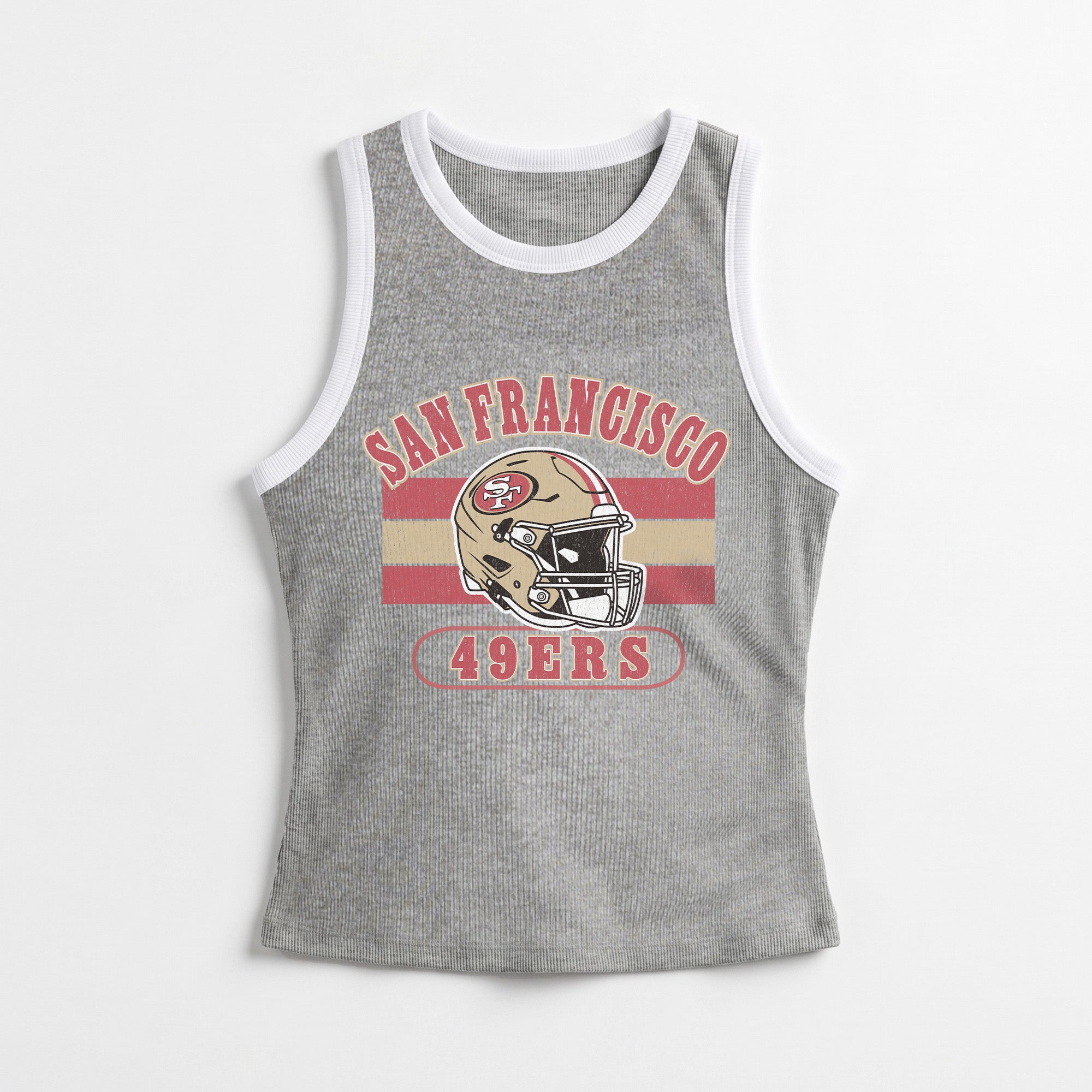 SAN FRANCISCO 49ERS VICTORY CLUB CONTRAST TRIM FITTED TANK TOP