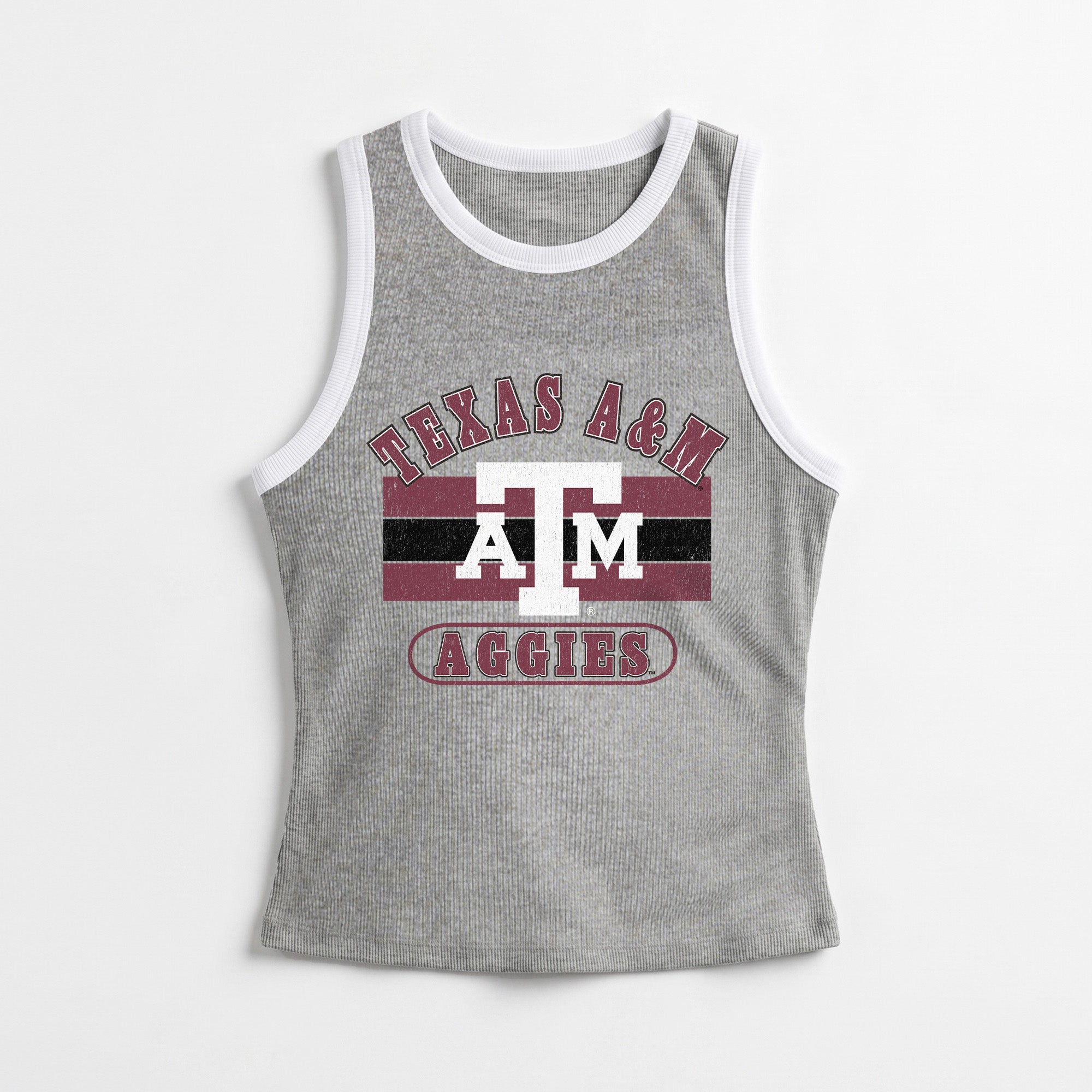 TEXAS A&M AGGIES VICTORY CLUB CONTRAST TRIM FITTED TANK TOP