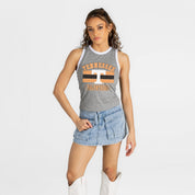 TENNESSEE VOLUNTEERS VICTORY CLUB CONTRAST TRIM FITTED TANK TOP
