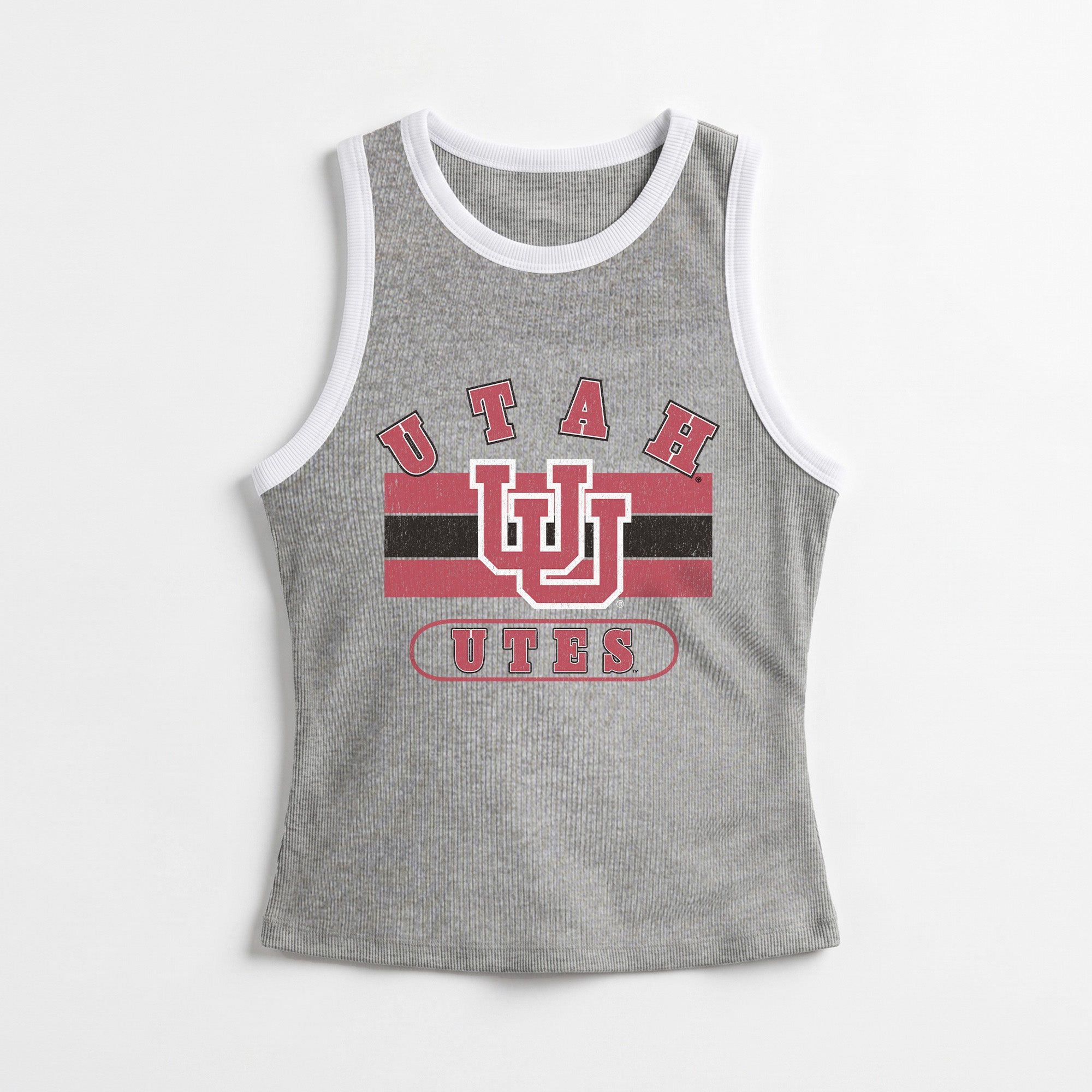 UTAH UTES VICTORY CLUB CONTRAST TRIM FITTED TANK TOP
