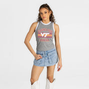 VIRGINIA TECH HOKIES VICTORY CLUB CONTRAST TRIM FITTED TANK TOP