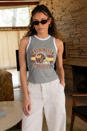 WASHINGTON COMMANDERS VICTORY CLUB CONTRAST TRIM FITTED CROP TANK TOP