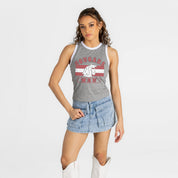 WASHINGTON STATE COUGARS VICTORY CLUB CONTRAST TRIM FITTED TANK TOP