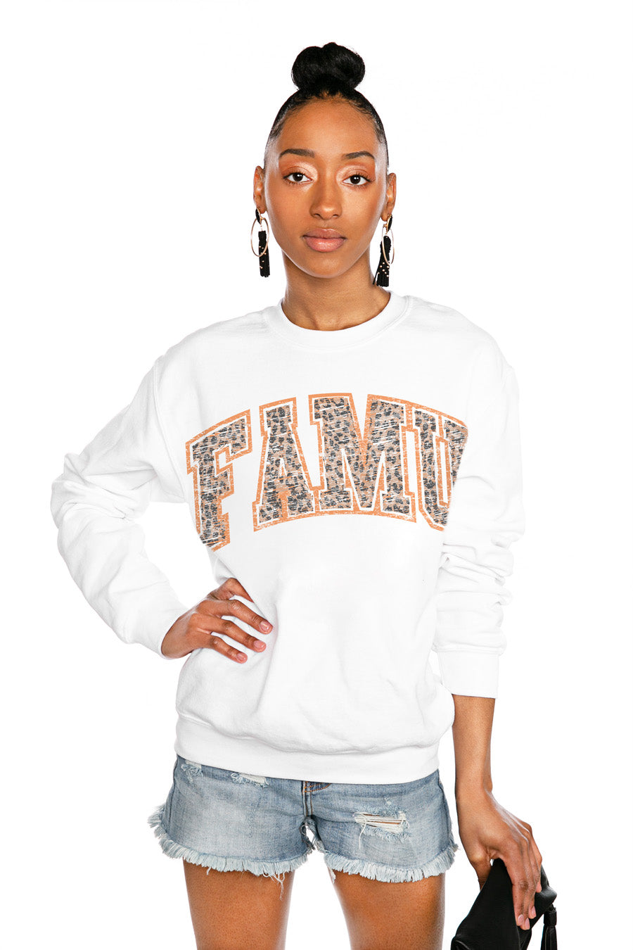 FLORIDA A&M RATTLERS Snap Crew Sweatshirt-FLORIDA A&M RATTLERS