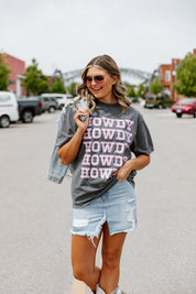 WE SAY HOWDY OVERSIZED VINTAGE WASH TEE IN ASH
