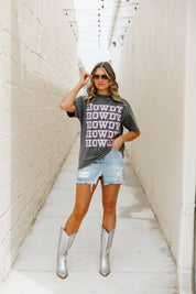 WE SAY HOWDY OVERSIZED VINTAGE WASH TEE IN ASH