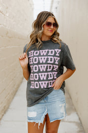 WE SAY HOWDY OVERSIZED VINTAGE WASH TEE IN ASH