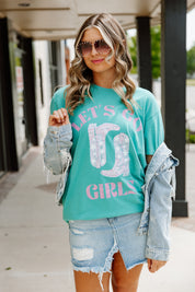 GIRLS WEEKEND GARMENT DYED BOYFRIEND TEE IN GREEN