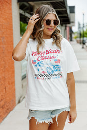 AMERICAN CLASSIC OVERSIZED VINTAGE WASH TEE IN IVORY