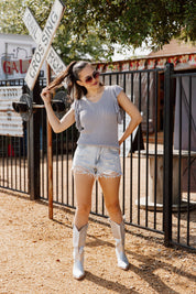 SO ICONIC RUFFLE SLEEVE TANK TOP