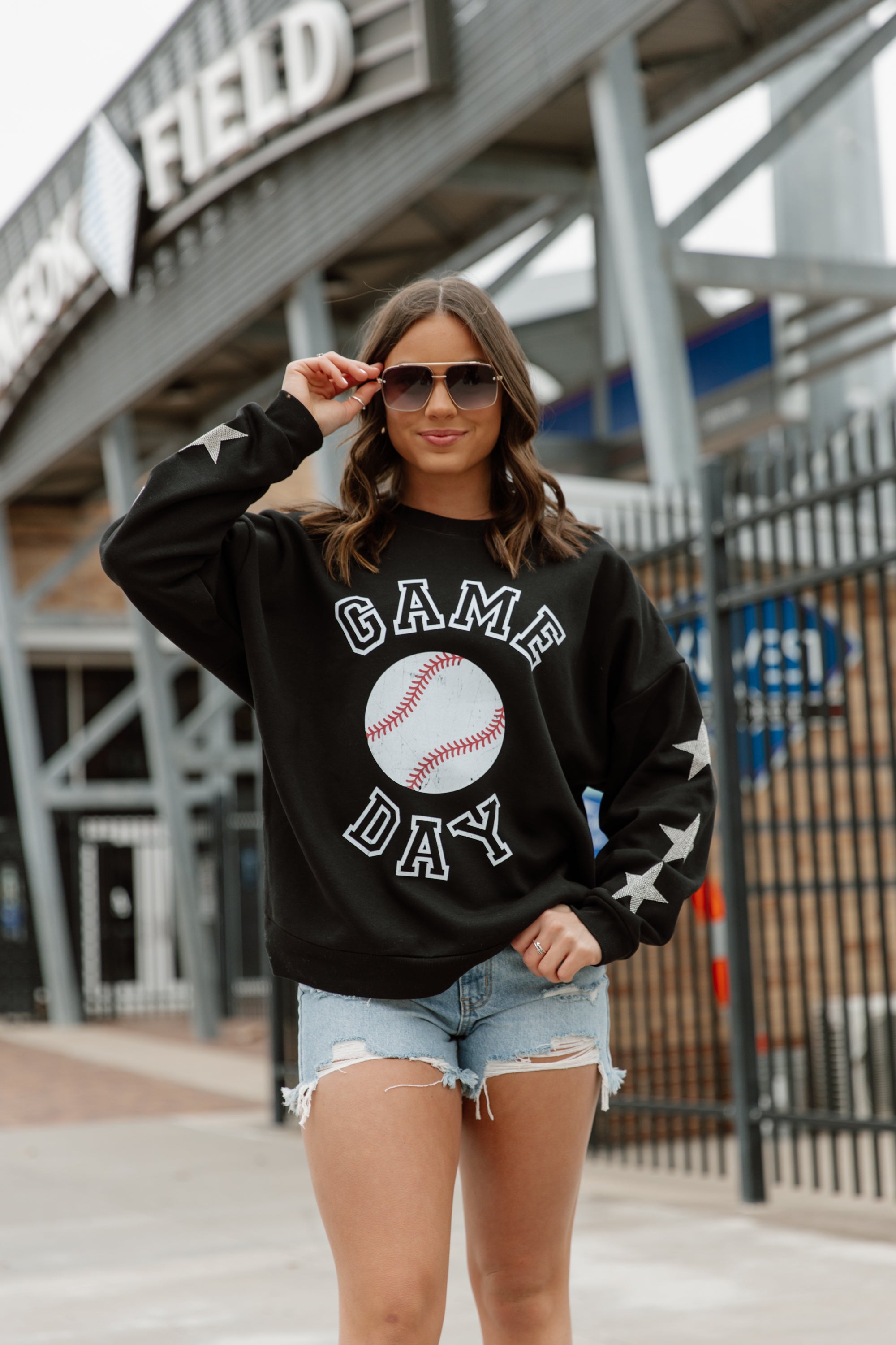 Black These Are The Glory Days Allstar Sweatshirt - On Model | Gameday Couture - SOHO
