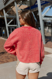 UNDER THE STADIUM LIGHTS VINTAGE WASHED CROP SWEATSHIRT