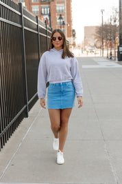 JUST BE BASIC DENIM SKIRT IN BLUE