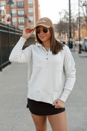 KEEP ME COZY HOODED PULLOVER IN BONE