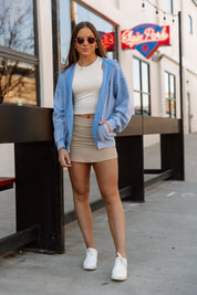 VINTAGE VIBE ZIP HOODIE IN ROYAL BLUE