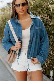 DENIM DREAMER CROP TOP IN NAVY