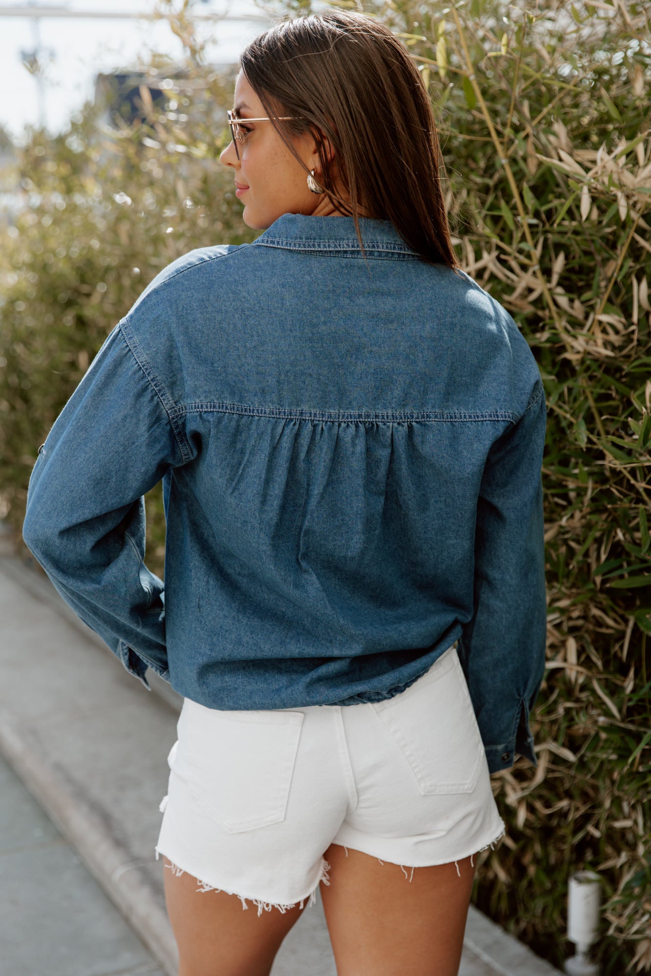 DENIM DREAMER CROP TOP IN NAVY
