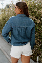 DENIM DREAMER CROP TOP IN NAVY