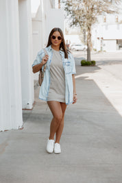 DENIM DOLL BUTTON UP SHACKET