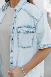 DENIM DOLL BUTTON UP SHACKET